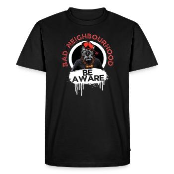 Mauvais voisinage Soyez conscient - T-shirt Premium bio Homme - noir - Devant - Nico (187cm)