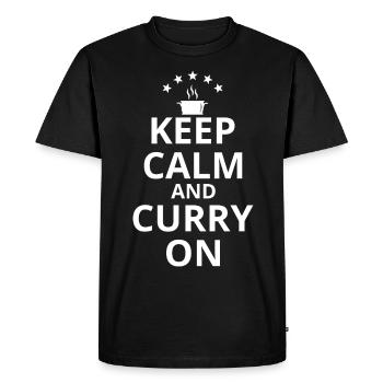 Keep Calm And Curry On - Men's Premium Organic T-Shirt - black - Front - Nico (187cm)
