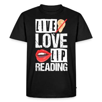 Deaf Deaf Sign Language Deaf Pride - Men's Premium Organic T-Shirt - black - Front - Nico (187cm)