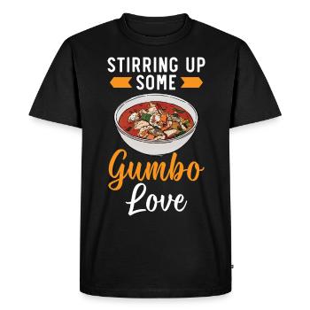 Gumbo Lover Foodie Louisiane Cuisine Cajun Cuisine - T-shirt Premium bio Homme - noir - Devant - Nico (187cm)