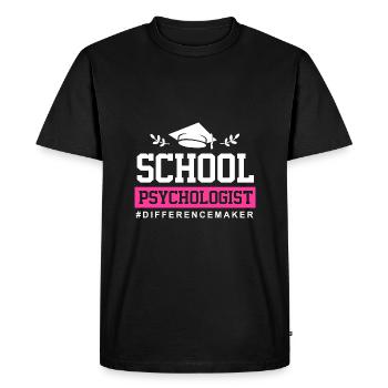 Psychologue scolaire, psychologue, psychothérapeute - T-shirt Premium bio Homme - noir - Devant - Nico (187cm)