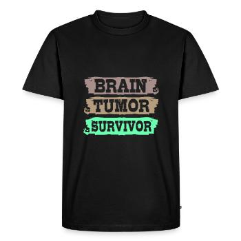 Tumeur cérébrale Tumeur Survivant du cancer du cerveau - T-shirt Premium bio Homme - noir - Devant - Nico (187cm)