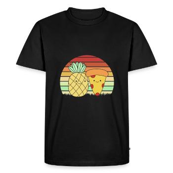 Pizza Hawaï Pizza Ananas - T-shirt Premium bio Homme - noir - Devant - Nico (187cm)