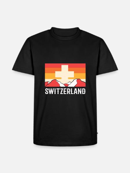 Schweiz - Männer Premium Bio T-Shirt - Schwarz