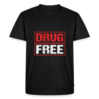 Drug-free addiction addicted - Men's Premium Organic T-Shirt - black - Front - Nico (187cm)