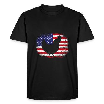 Chicken Poultry - Men's Premium Organic T-Shirt - black - Front - Nico (187cm)