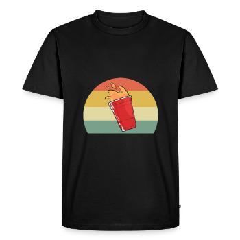 Beer Pong Beer Pong - T-shirt Premium bio Homme - noir - Devant - Nico (187cm)