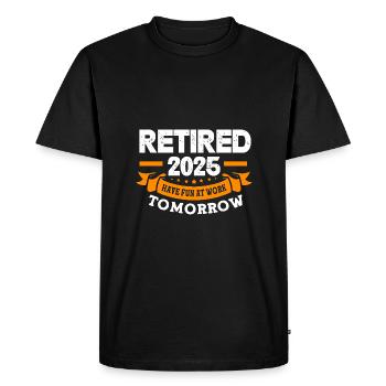 Pension 2025 Retraite 2025 Retraité Retraité Retraité - T-shirt Premium bio Homme - noir - Devant - Nico (187cm)