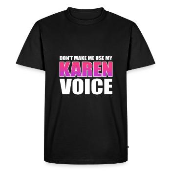 Karen - T-shirt Premium bio Homme - noir - Devant - Nico (187cm)