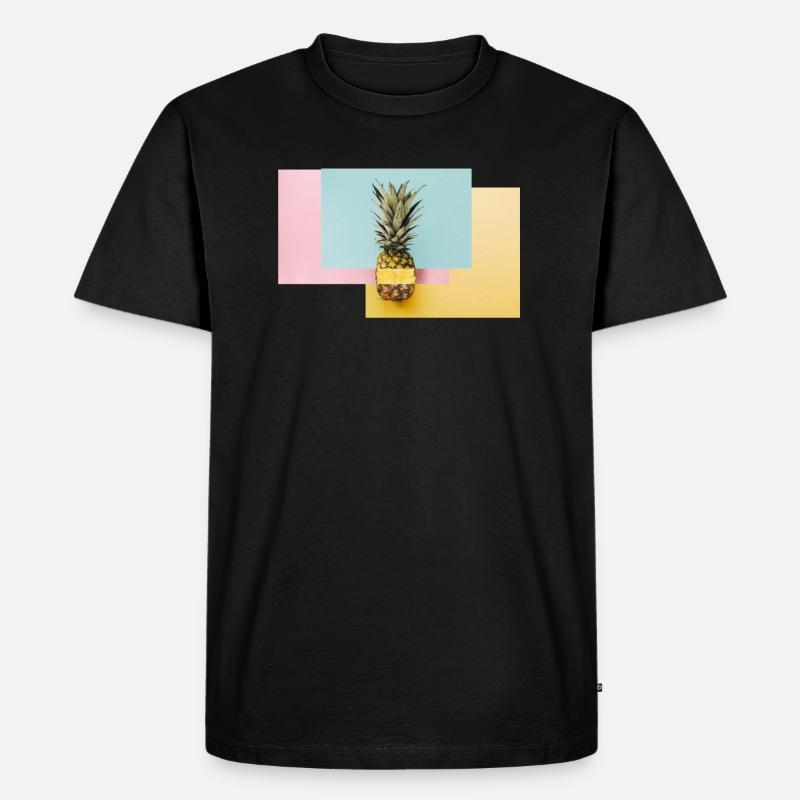 Bunte Ananas / Geschenk Idee - Männer Premium Bio T-Shirt - Schwarz