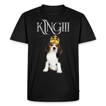 Dog with crown / - Men's Premium Organic T-Shirt - black - Front - Nico (187cm)