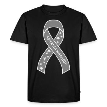 Aphasie guerrier ruban gris sensibilisation à l’aphasie - T-shirt Premium bio Homme - noir - Devant - Nico (187cm)