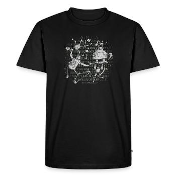 Wild Athletic Sporty Robot Bunch - Men's Premium Organic T-Shirt - black - Front - Nico (187cm)