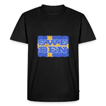 Suède Suédois - T-shirt Premium bio Homme - noir - Devant - Nico (187cm)