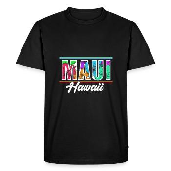 Maui Hawaï Hawaïen - T-shirt Premium bio Homme - noir - Devant - Nico (187cm)