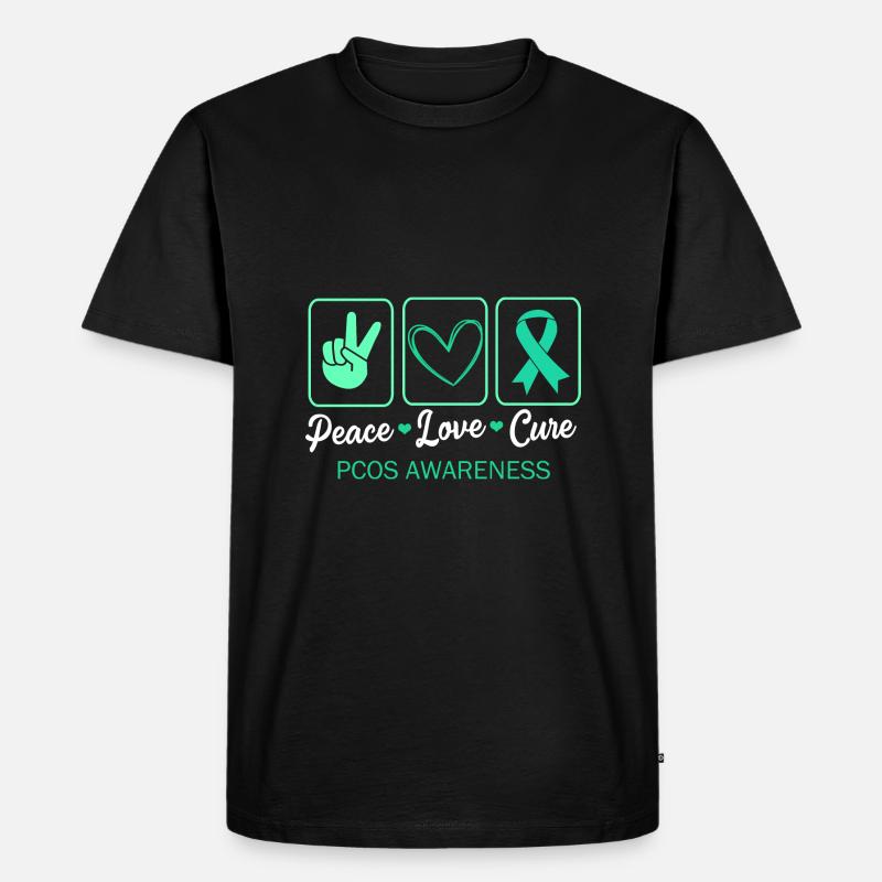 Pcos-Bewusstsein - Männer Premium Bio T-Shirt - Schwarz
