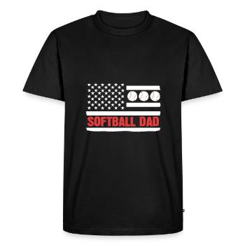 Softball Joueur de softball Père Fête des pères Papa - T-shirt Premium bio Homme - noir - Devant - Nico (187cm)