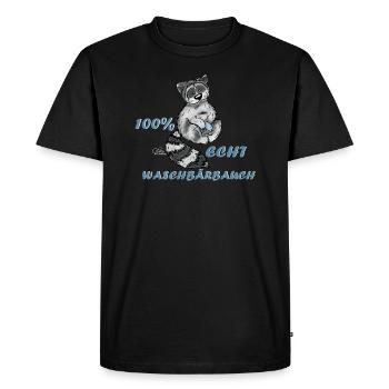 Raccoon belly - Men's Premium Organic T-Shirt - black - Front - Nico (187cm)