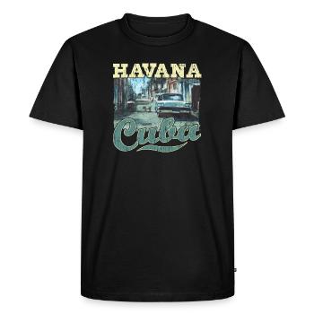 La Havane Cuba Graffiti Street Art - T-shirt Premium bio Homme - noir - Devant - Nico (187cm)