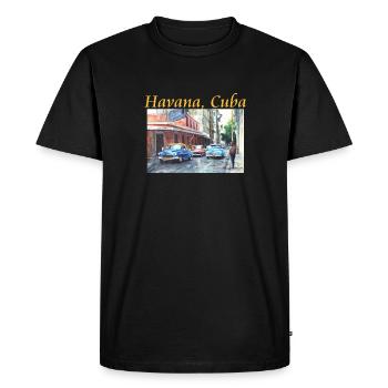 La Havane Cuba Floridita Art - T-shirt Premium bio Homme - noir - Devant - Nico (187cm)