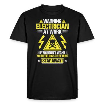 Électricien électricien électricien électricien - T-shirt Premium bio Homme - noir - Devant - Nico (187cm)