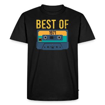 Vintage meilleur de 1971 anniversaire rétro - T-shirt Premium bio Homme - noir - Devant - Nico (187cm)