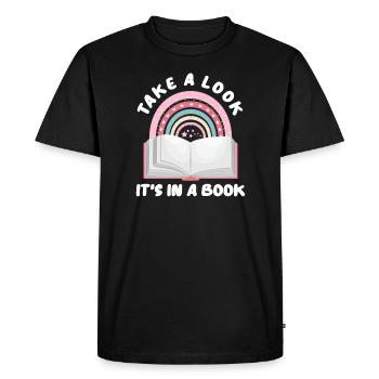Books Book Reading Bookworm Bookworm Bookaholic - Men's Premium Organic T-Shirt - black - Front - Nico (187cm)