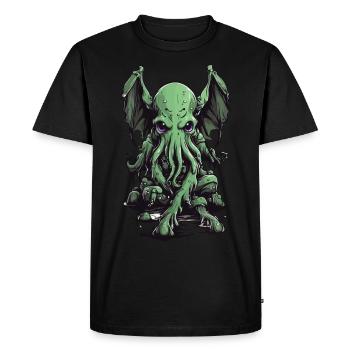 Slimy Halloween Cthulhu Tentacles Monster - Men's Premium Organic T-Shirt - black - Front - Nico (187cm)