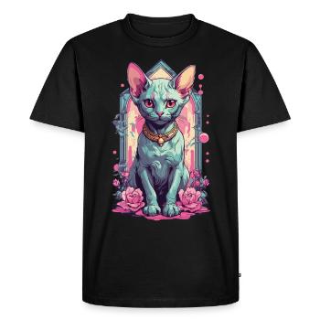 Sphynx Cat Pastel Goth Cat Lover Design - Men's Premium Organic T-Shirt - black - Front - Nico (187cm)