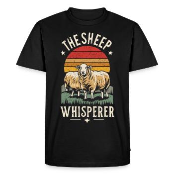 The Sheep Whisperer Farmer Farmer Shepherd - Men's Premium Organic T-Shirt - black - Front - Nico (187cm)