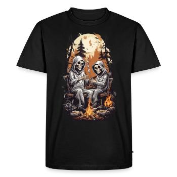 Fête d’Halloween de cricket de squelettes drôles - T-shirt Premium bio Homme - noir - Devant - Nico (187cm)