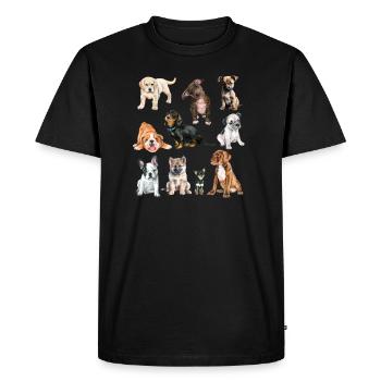 Chiens mignons.Chiots mignons de différentes races de chiens - T-shirt Premium bio Homme - noir - Devant - Nico (187cm)
