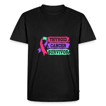 Thyroid cancer - Men's Premium Organic T-Shirt - black - Front - Nico (187cm)