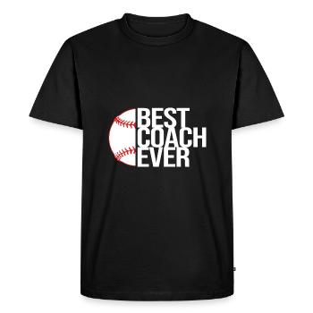 Baseball Coach - Men's Premium Organic T-Shirt - black - Front - Nico (187cm)