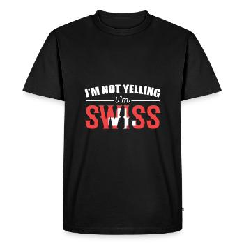 Schweiz Schweizer Schweizerdeutsch - Männer Premium Bio T-Shirt - Schwarz - Vorne - Nico (187cm)