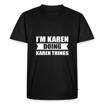 Karen - T-shirt Premium bio Homme - noir - Devant - Nico (187cm)
