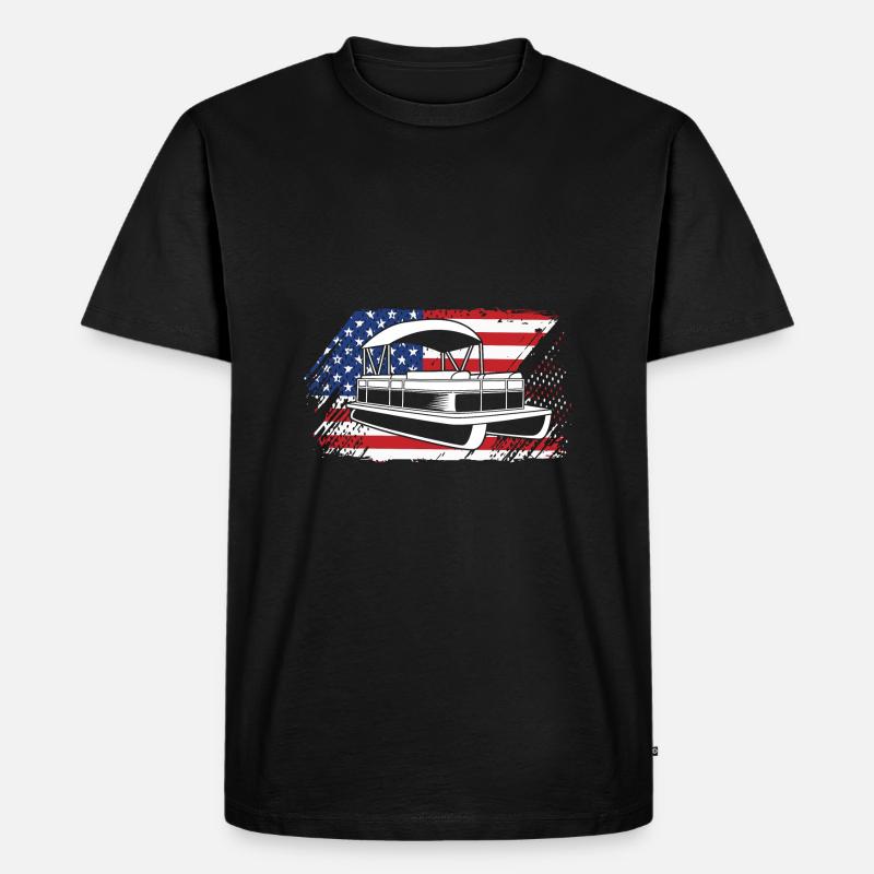 Pontonboot Boot Boote - Männer Premium Bio T-Shirt - Schwarz