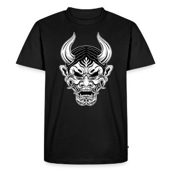 Schädel Skull Horror Japon Halloween Geisha - T-shirt Premium bio Homme - noir - Devant - Nico (187cm)
