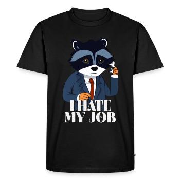 Je déteste mon travail - Drôle de dicton sarcastique - T-shirt Premium bio Homme - noir - Devant - Nico (187cm)
