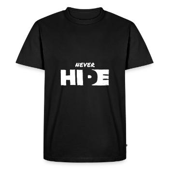 Courage – Pour ceux qui osent faire le premier pas - T-shirt Premium bio Homme - noir - Devant - Nico (187cm)