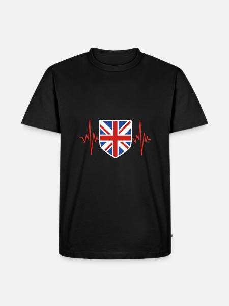 England heartbeat - Men's Premium Organic T-Shirt - black