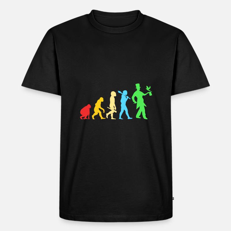 Zauberer Magie Magier Evolution - Männer Premium Bio T-Shirt - Schwarz