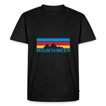 Alpiniste (montagnes, poutres) - T-shirt Premium bio Homme - noir - Devant - Nico (187cm)