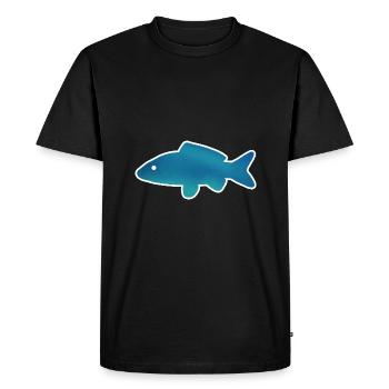 Fish Angler Illustration - Men's Premium Organic T-Shirt - black - Front - Nico (187cm)