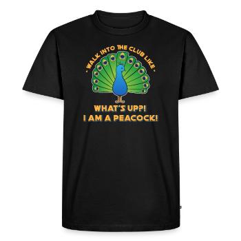 Quoi de neuf! Je suis un paon! Marcher dans le club comme cadeau - T-shirt Premium bio Homme - noir - Devant - Nico (187cm)