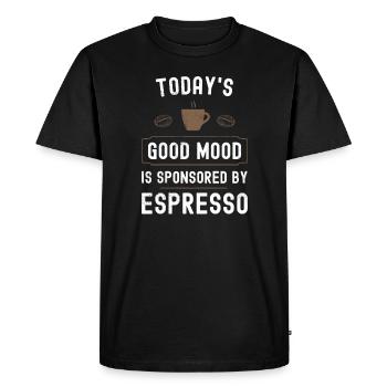Today Good Mood is sponsored by Espresso - Men's Premium Organic T-Shirt - black - Front - Nico (187cm)