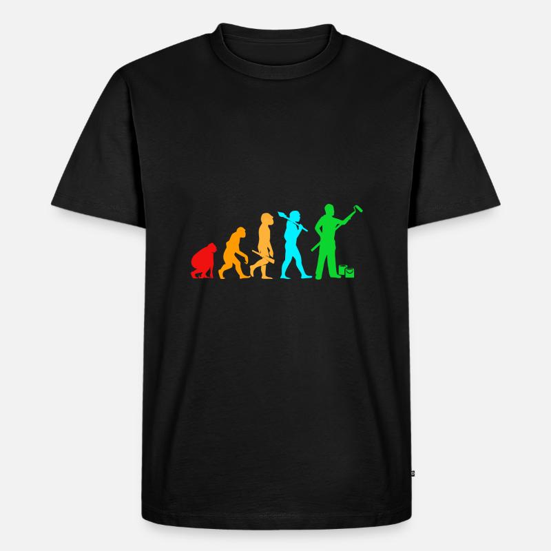 Maler Evolution - Männer Premium Bio T-Shirt - Schwarz