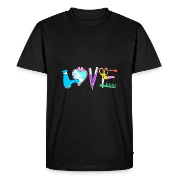 Beautician - Men's Premium Organic T-Shirt - black - Front - Nico (187cm)