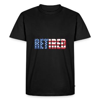 Retraité Retraité Retraité - T-shirt Premium bio Homme - noir - Devant - Nico (187cm)