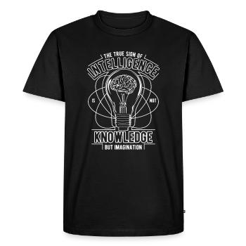 The true intelligence - Men's Premium Organic T-Shirt - black - Front - Nico (187cm)